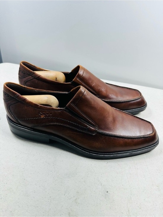 ECCO Mens 44 Slip-On Brown Leather Casual Loafers Shock Point Dress Shoes US 11 main image 6